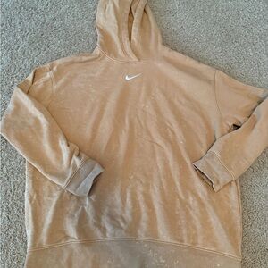 Nike Tan Sweater with Relaxed Fit and Ribbed Cuffs